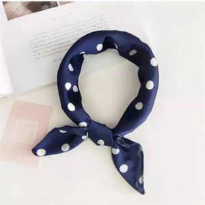 Polka dot satin square scarf/bandana handkerchief
